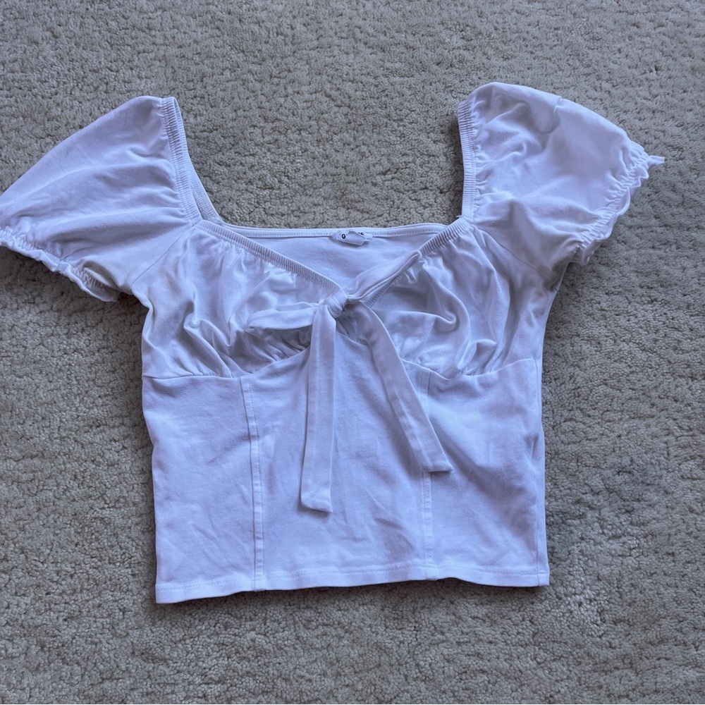 White Puff Sleeve Women's Top